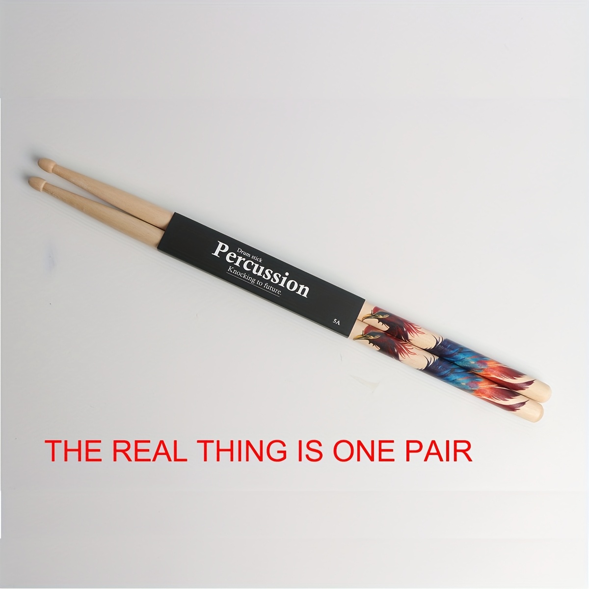 Bateey Dragon & Phoenix Dance Series - 5a Maple Drumsticks, Colorful Painted Design, Cool Drum For Performance, Drum Accessories