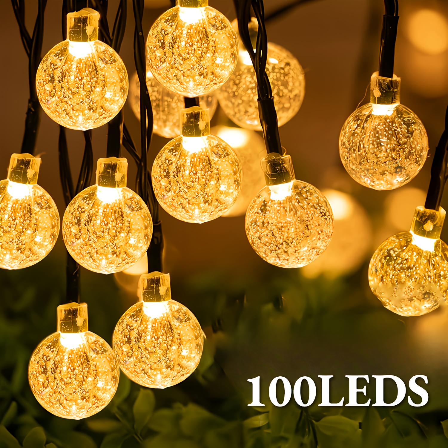 E-shop 100 LED Solar Bubble Lichter, IP65, geeignet für Camping, Zelte, Schlafzimmer, Garten, Balkon Dekoration | Moderne Landschaftsbeleuchtung mit 8