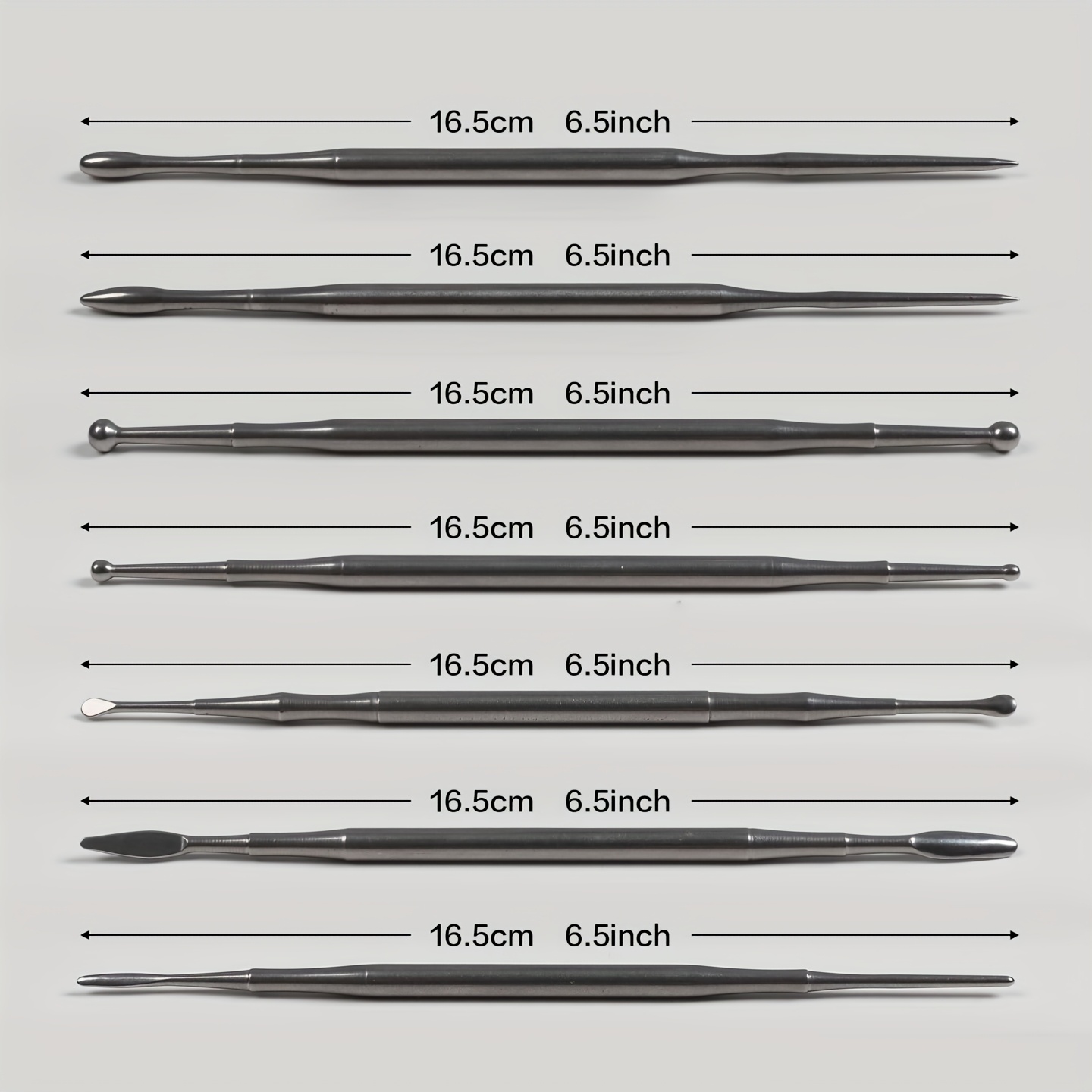 Image of 7pcs Stainless Steel Dual-ended Carving Tools | Metal, Uncharged