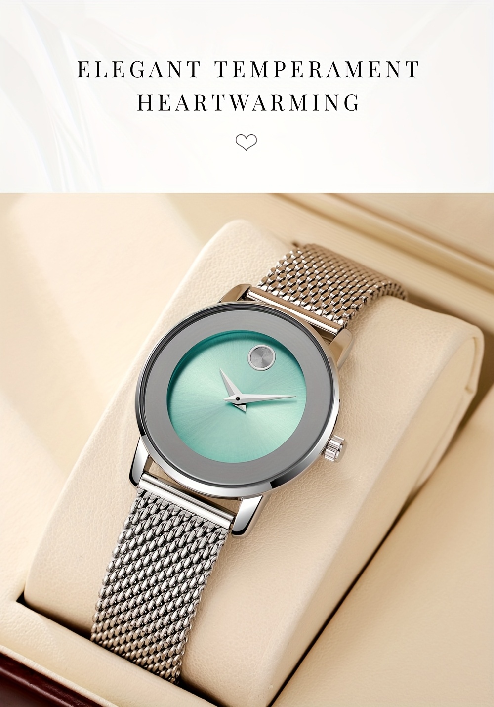 CHRONOS Women's Fashion Classic Versatile Watch, Stainless Steel Braided Strap Trendy No-Second-Hand Design, Exquisite Compact Light Luxury Party Quartz Watch, Business Travel Ladies Watch, Holiday Gift Watch, Elegant and Gorgeous Women's Wristwatch