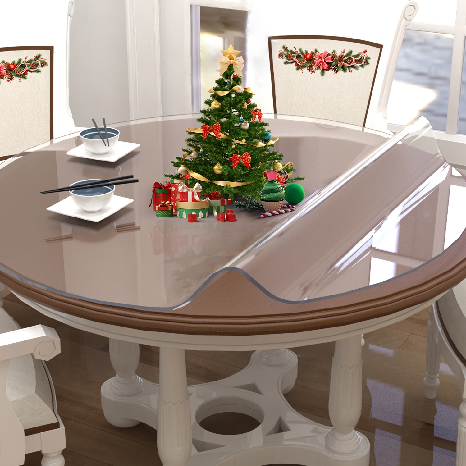 round table protector clear tablecloth cover protector round table