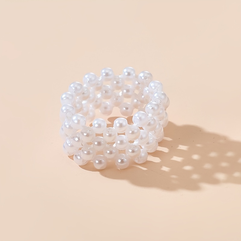 Women's Classic Retro Imitation Pearl Beaded Ring