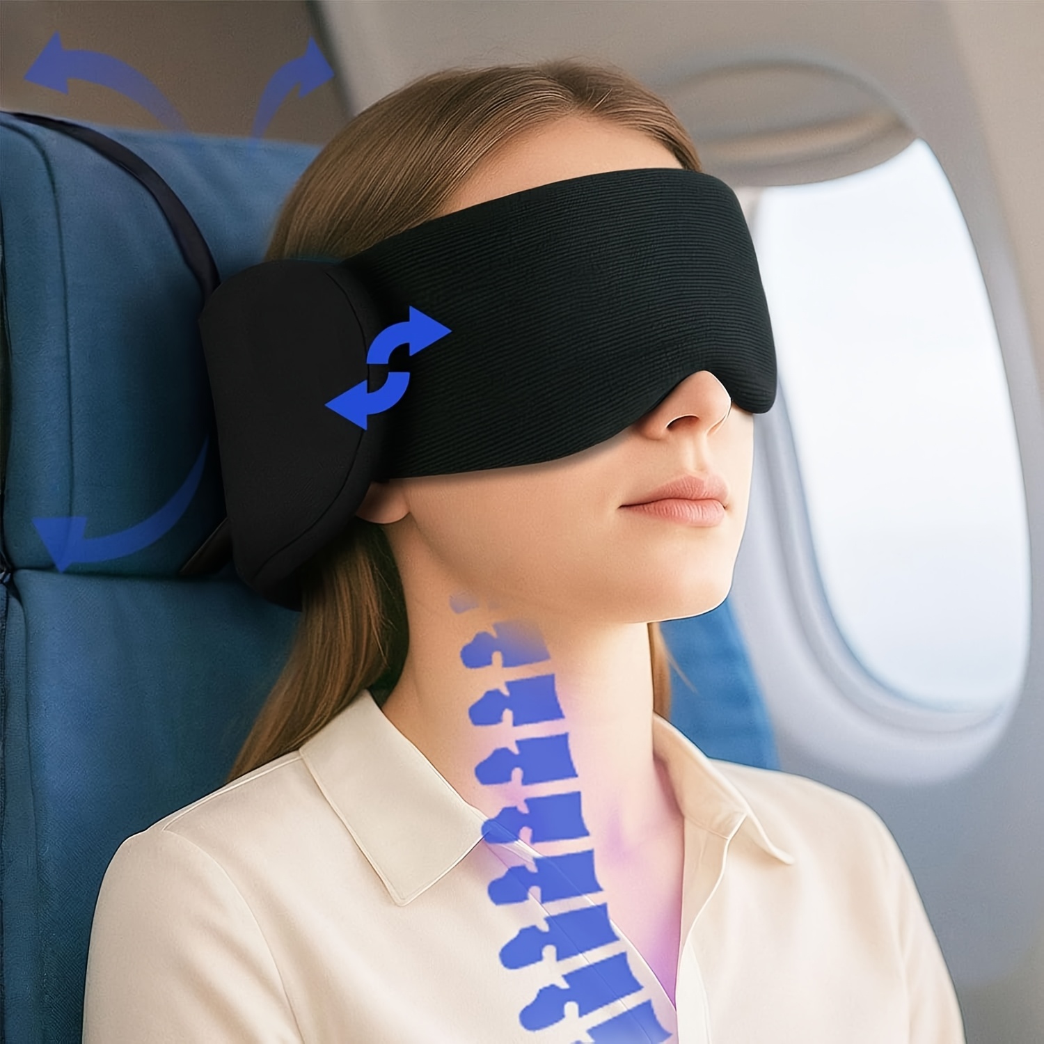 travel pillow with eye mask for light blocking multifunctional and breathable