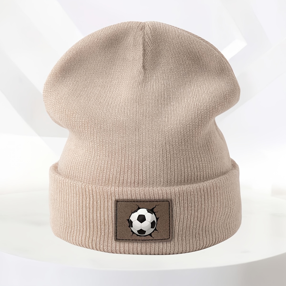 TEMU Bonnet pull très extensible pour couples, style hip-hop avec . bonnet tricoté d'inspiration footballistique procure de la chaleur à et est