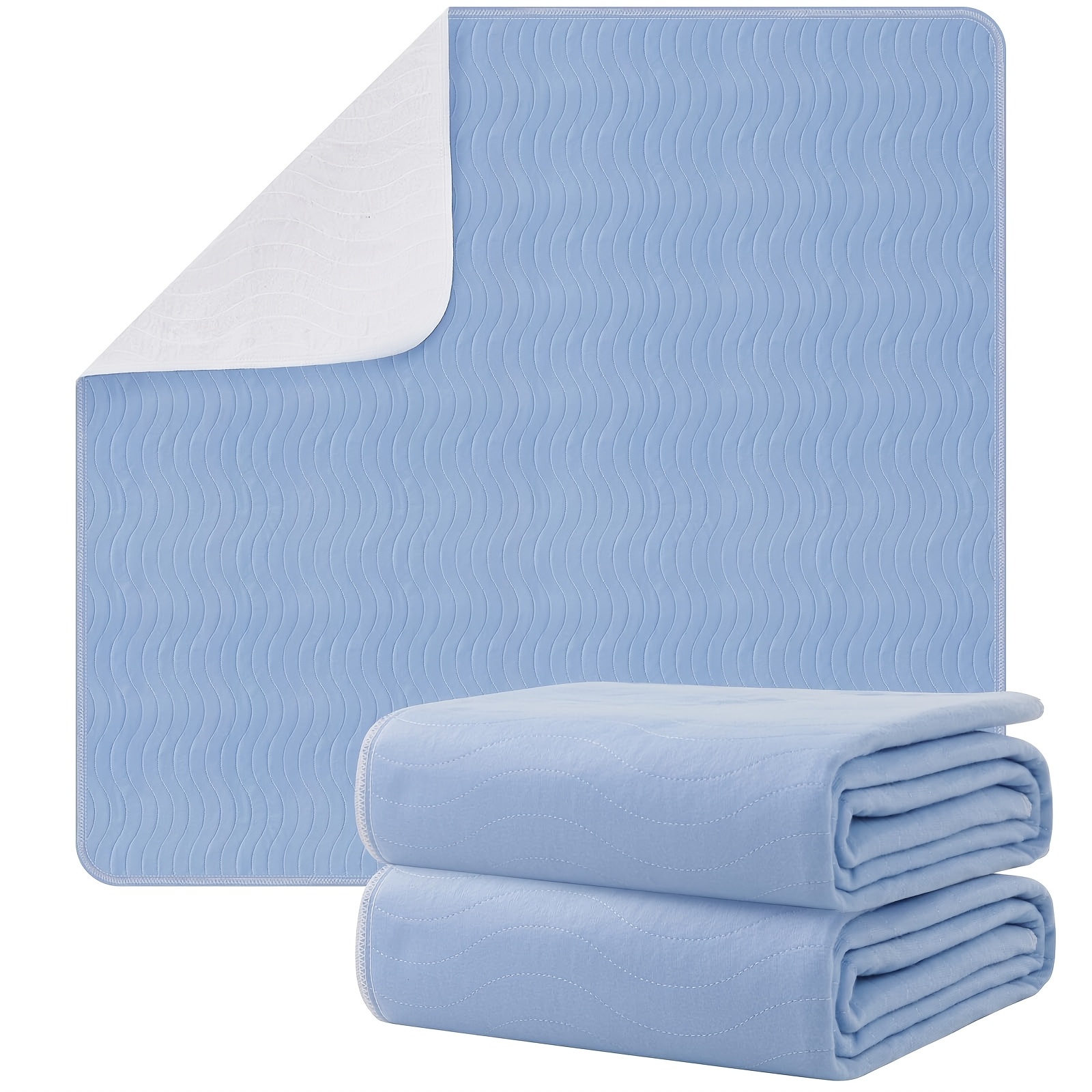 TEMU 2 Pack Heavy Absorbency Bed Pads Washable - Waterproof Pee Pad For Pet, Adults & Elderly, Reusable Absorbent Mattress Protector For Bed, Sofa,