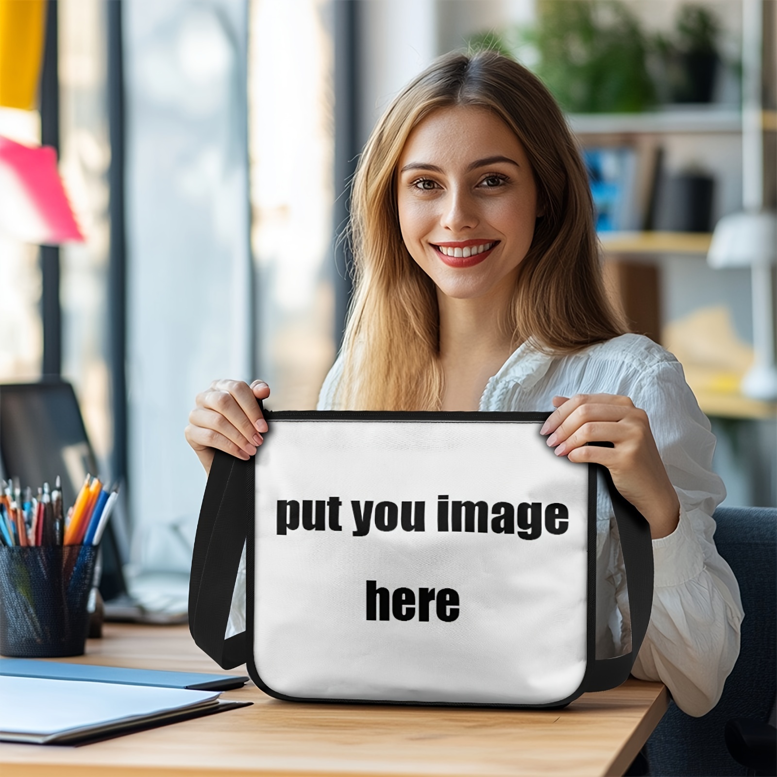 

A Personalized Large-capacity Underarm Bag With A Custom Image.