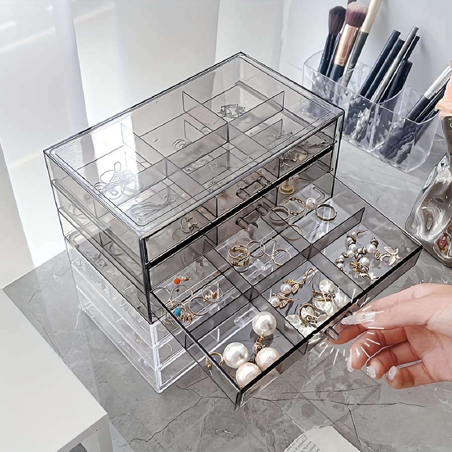 

1pc Jewelry Organizer Box, - , Desktop Organizer For , , Accessories, Cufflinks, Brooches, , Plastic Jewelry Box, -free