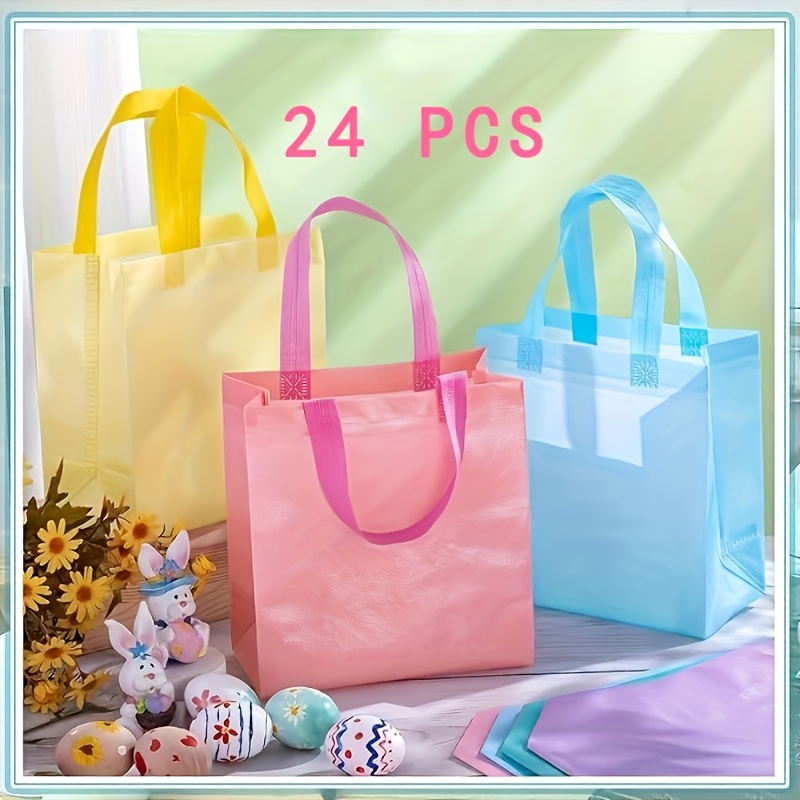 TEMU 24 Stück Pastell-Stoff-Geschenktasche für Geburtstage, Partys & Events – Verschiedene Farben mit stabilen Griffen, langlebige vielseitig