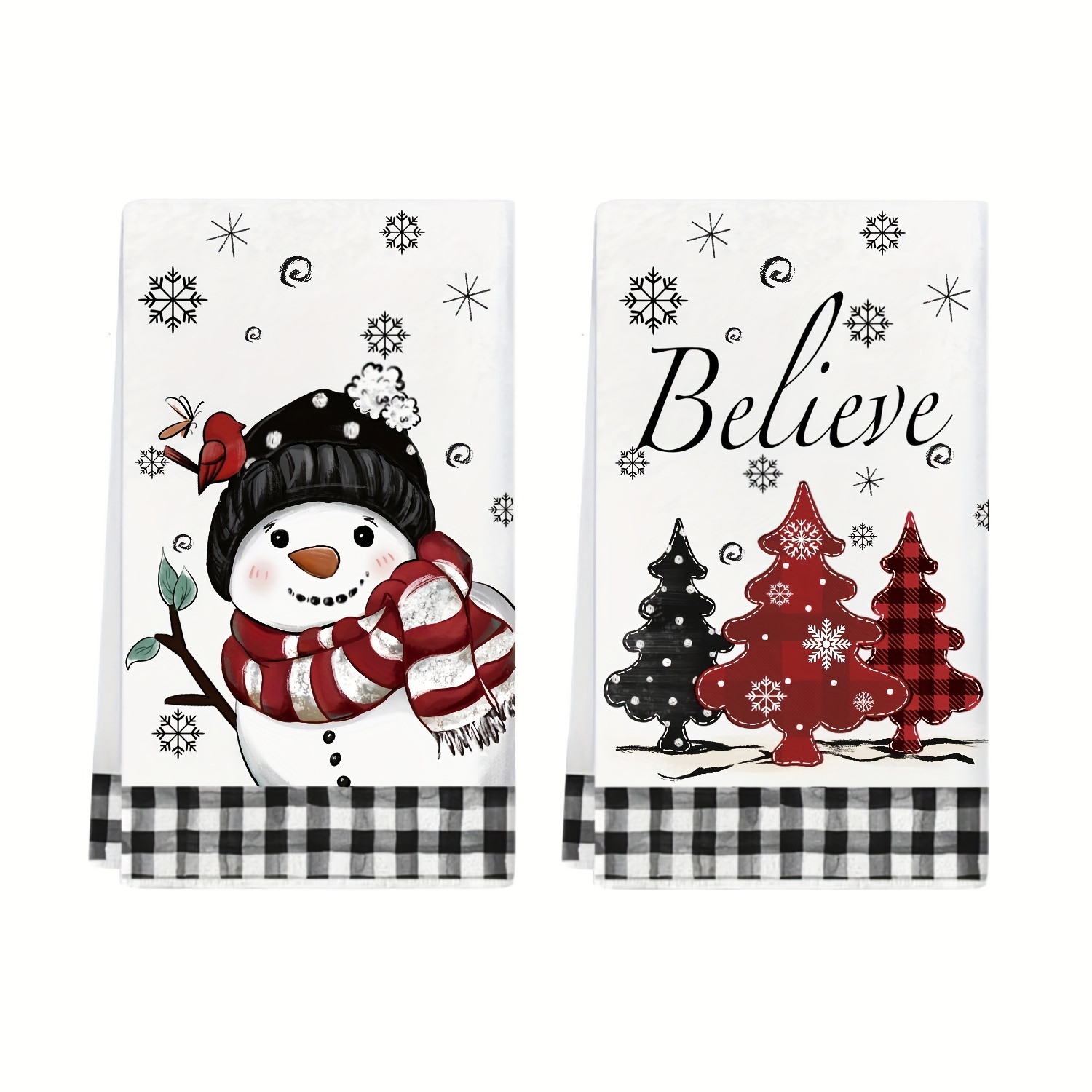 

Christmas Snowman Kitchen Towel Set - Soft, Quick-drying, Absorbent, , Machine Washable, Kitchen Brand