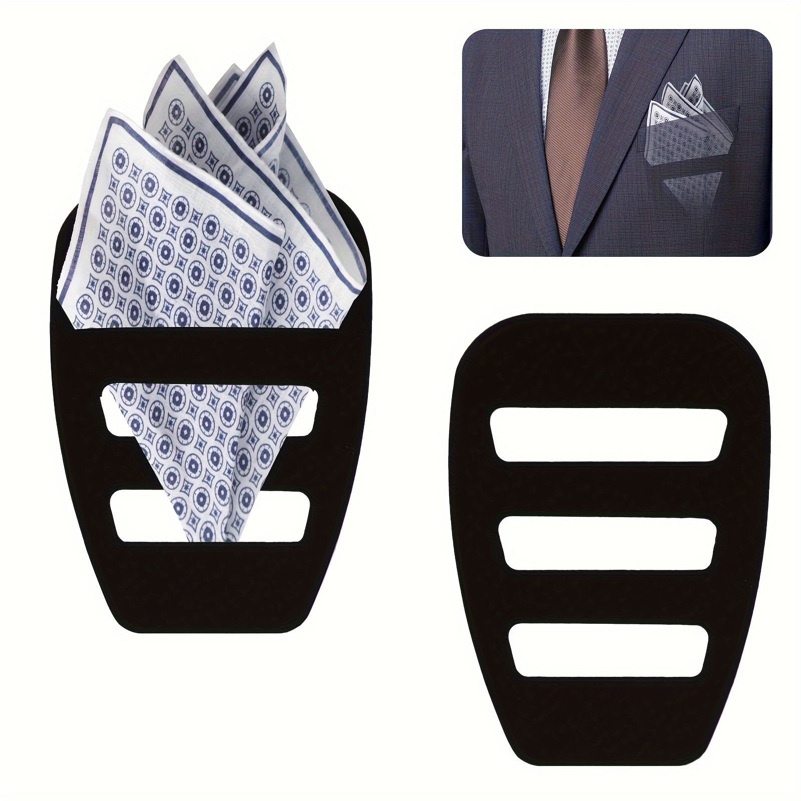 

2pcs Suit Pocket Square Towel Holder, Handkerchief Holder, Suitable For Suit Tuxedo Handkerchief Accessories For Men