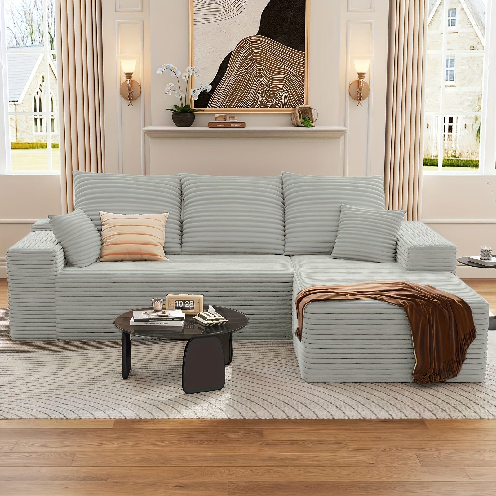 94.1" CONTEMPORARY MODULAR L-SHAPED CLOUD SOFA SET FOR LOUNGE - Plush Cushions, Design, Easy Assembly for Spacious Areas - Ideal for Living Rooms And Flats - Minimalist Aesthetic, Lightweight Furnishings, Home Decor 12 94.1" CONTEMPORARY MODULAR L-SHAPED CLOUD SOFA SET FOR LOUNGE - Plush Cushions, Design, Easy Assembly for Spacious Areas - Ideal for Living Rooms And Flats - Minimalist Aesthetic, Lightweight Furnishings, Home Decor - Image 12