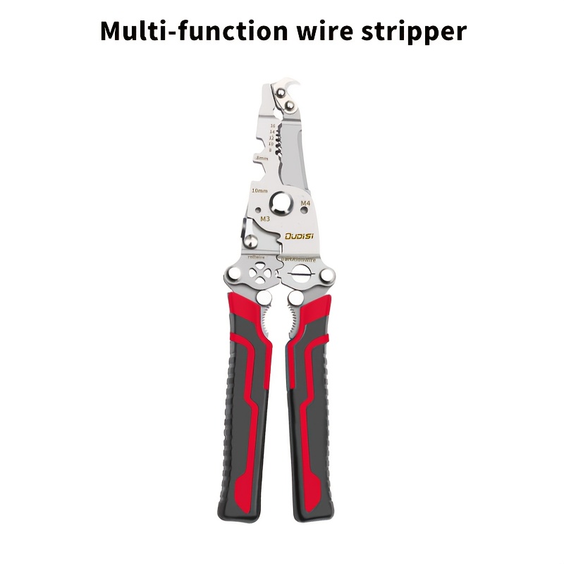 TEMU This Versatile And Collapsible Wire Stripper Is Designed For Tasks Such As Stripping, Cutting, Pressing, Winding Wires, And Screwing Bolts. Its