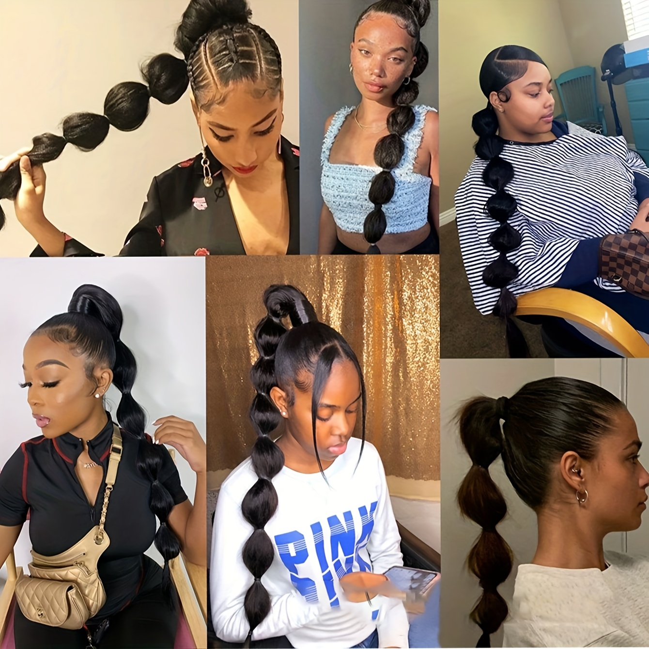 maotou braided hair extensions with highlighted bubble braid and lantern braid details 0