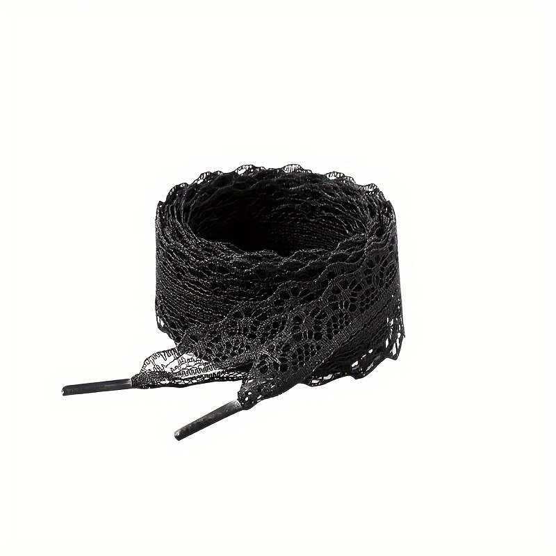 2pcs Lace Shoelaces Ballet Style Cute Girl Additions German Training Shoes Black And White Two-color Lace Trim Shoelaces