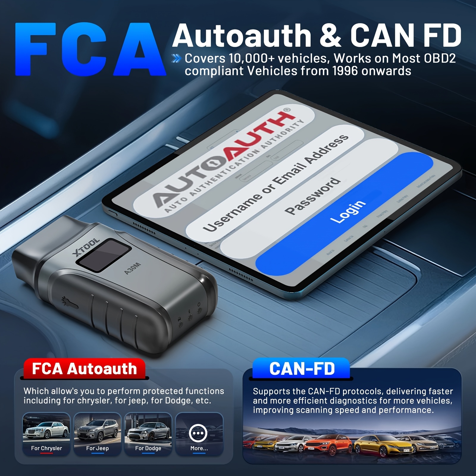 XTOOL Anyscan A30M V2.0 (2026) Wireless OBD2 Scanner, 26+ Reset Services, 22 Languages, Bidirectional Full System Diagnostic Tool, FCA, CAN FD Protocol & Lifetime Free Updates