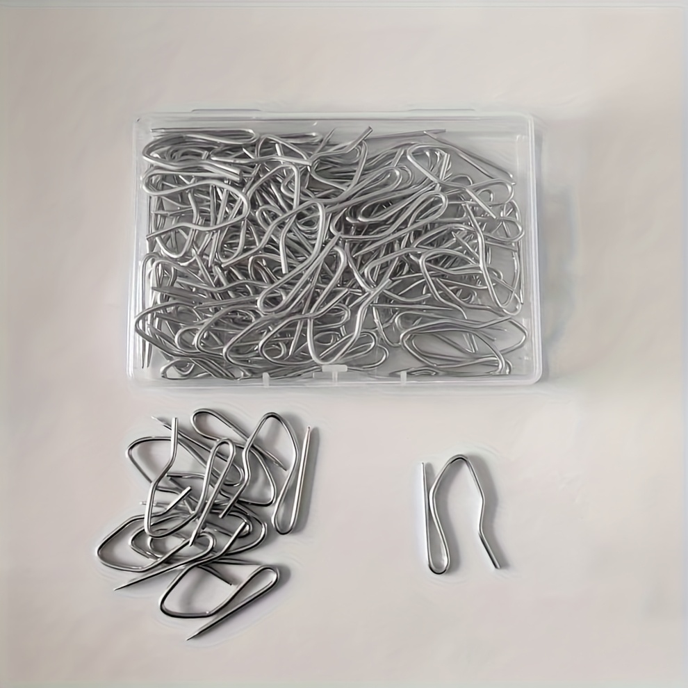 TEMU 80pcs Metal Curtain Hooks For Drapes, 1.24in Rustproof Drapery Pins For Pinch Curtain, Hook For Window, Door, Shower, Rv Curtains