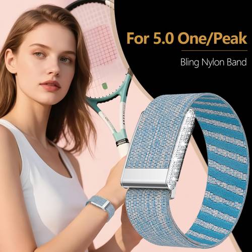 item picture nylon loop strap compatible with 5 0 one band breathable sports strap with bling u shaped metal frame connector
