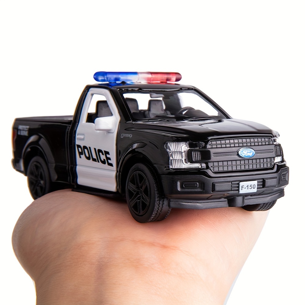 

1/36 Scale Ford F-150 Pickup Truck Police Car Model, Zinc Alloy Die-cast Pull Back Vehicles Kid Toys For Boy Girl Gift (black)