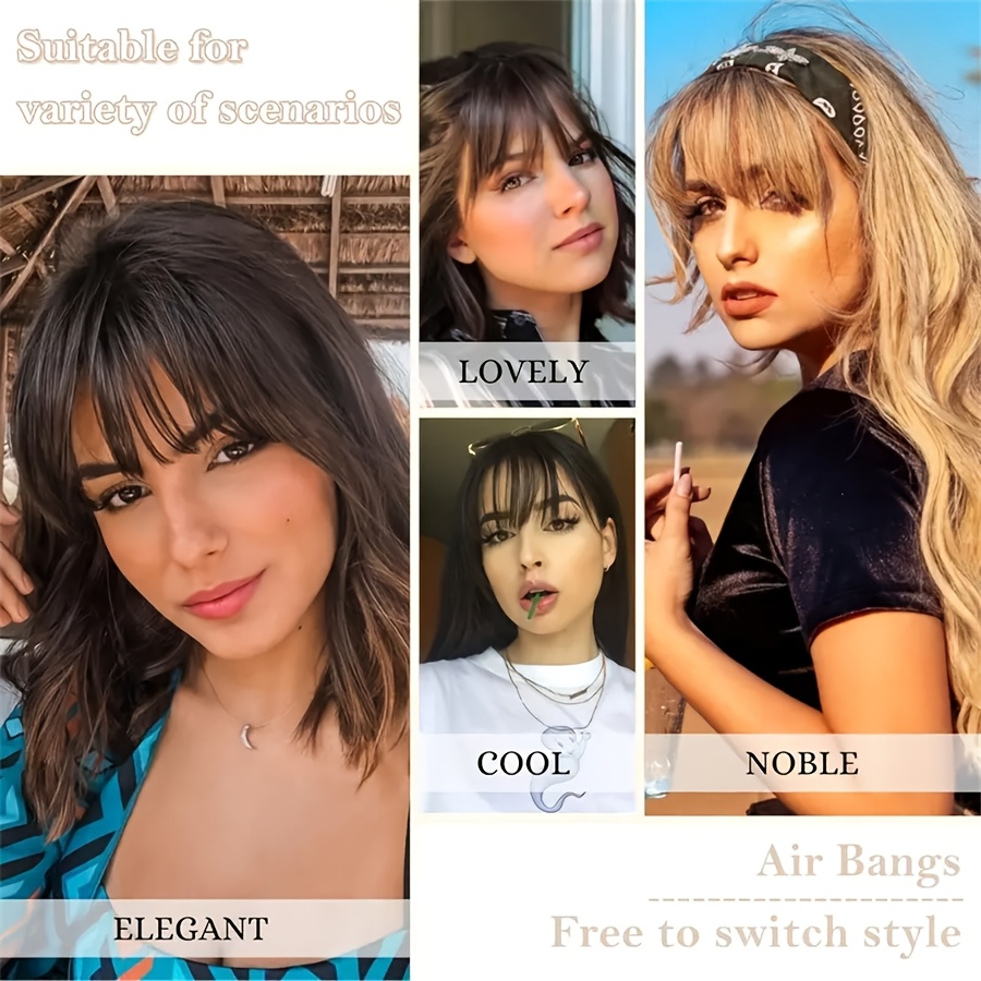 1pc elegant synthetic bangs hair clip natural full bangs hair accessories for daily wear deep   bangs hair accessories details 5