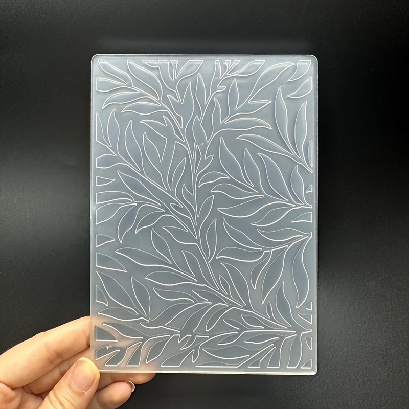 Plastic Folder With Pressed Leaf Patterns - A Leaf Texture Stamp Template, Suitable For Card Making, Scrapbooking, And Paper Crafts - Perfect For Projects, Depth And Dimension To Your