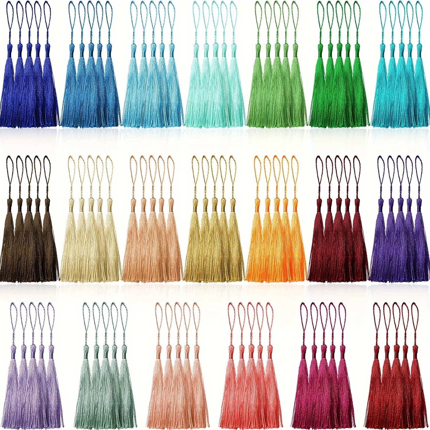 

100pcs Assorted Mini Polyester Tassels For Diy Crafts, Bookmark Decorations & Gift Making - Fairy Themed Hanging Ornaments