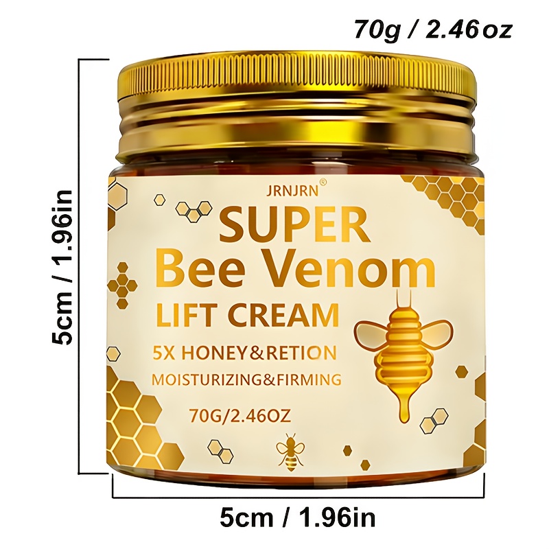 Super Bienengift Straffende & Lifting Creme - 5X Bienengift, Kollagen und Retinol, Tiefenwirksame Feuchtigkeitspflege, Hautpflege - Geeignet für alle Hauttypen, Strafft und hebt abgesunkene Haut, Verbessert die Elastizität, Gleicht den Hautton aus, Fortschrittliche Hautpflegeformel - 70G