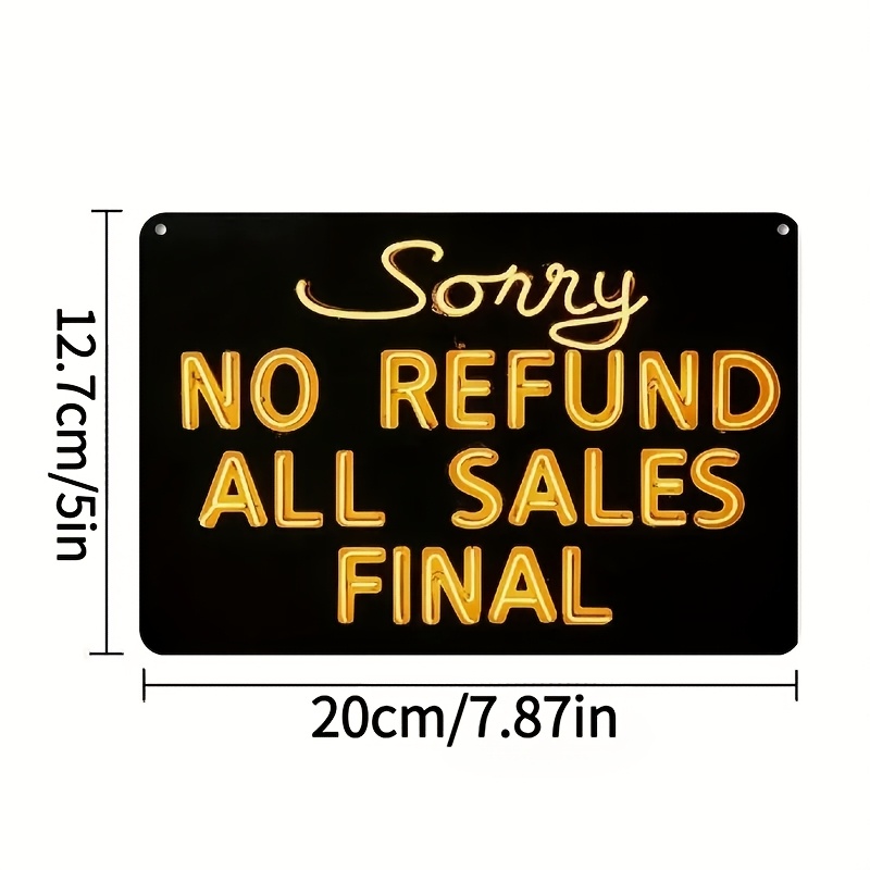 TEMU 2d Flat Letter Print Wooden Wall Sign No All Final Business Notice Plaque Decor For Retail Cafe Tattoo Store Indoor Wall Hanging Ornament