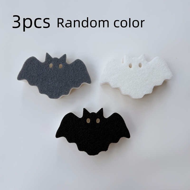 TEMU 3pcs Éponge à récurer créative de chauve-souris pour les fêtes, éponge à vaisselle composite à 3 couches (couleurs aléatoires)