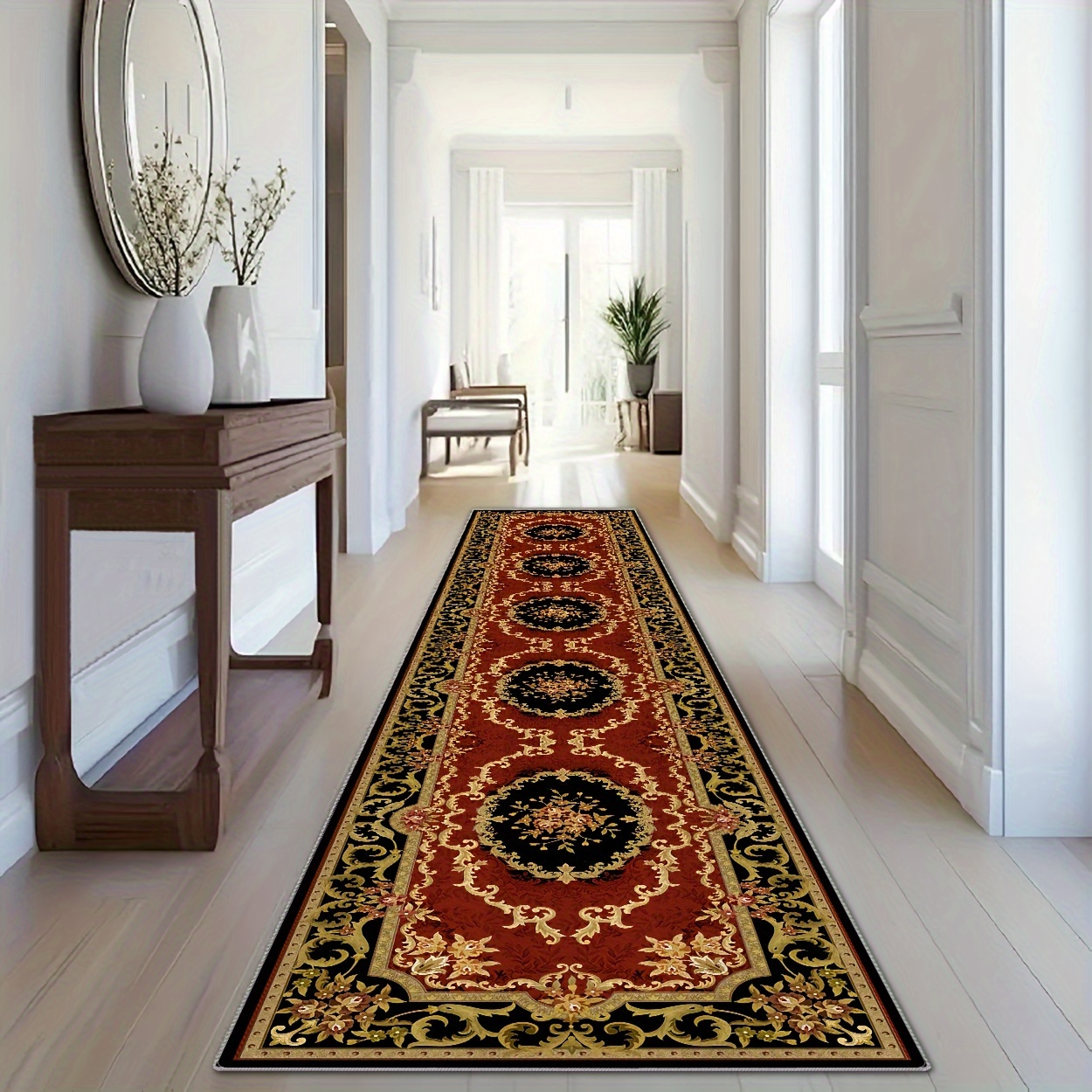 

Luxurious Velvet Runner Rug - 850g, 0.8cm Thick With Non-slip Backing, Easy Care, Perfect For Living Room, Bedroom, Hallway - Modern & Simple Design