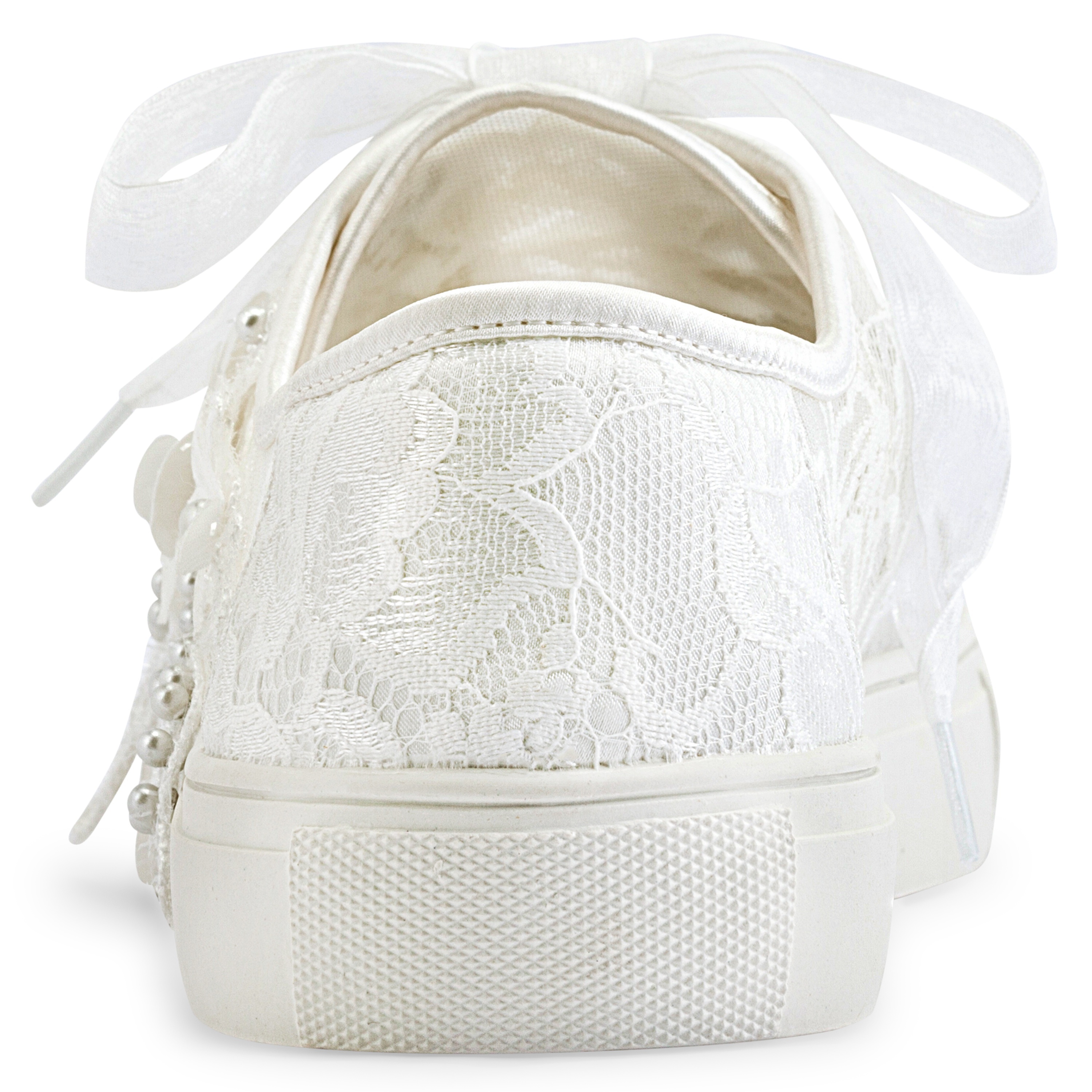 Baskets De Mariée En Dentelle Pour Femme - Confortables, Légères, Respirantes, Semelle Plate Antidérapante - Pour Robe De Mariée Décontractée