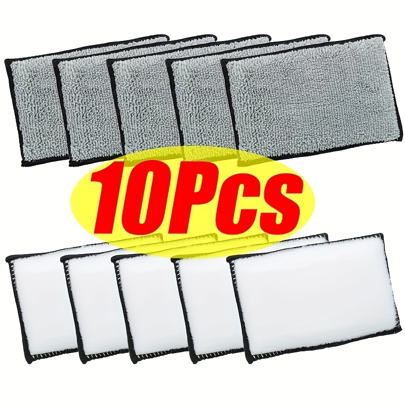 10pcs Heavy-Duty Double-Sided Scrub Sponges -   Microfiber Cleaning Pads, Non-Abrasive Scratch-Free for Cars, Kitchen, Bathroom, Glass, Metal, Plastic, Tile & Bathtub - Heavy Duty Scrubbing Sponges with Rounded Edges, Compact & Stackable Design, Ideal for Home & Professional Detailing (10 Individually Wrapped, White & Black, Dual-Sided Microfiber, Rectangular Shape, Textured Surface for Effective Cleaning, Durable & Reusable), Scrub Pad, Kitchen Cleaning Sponge,