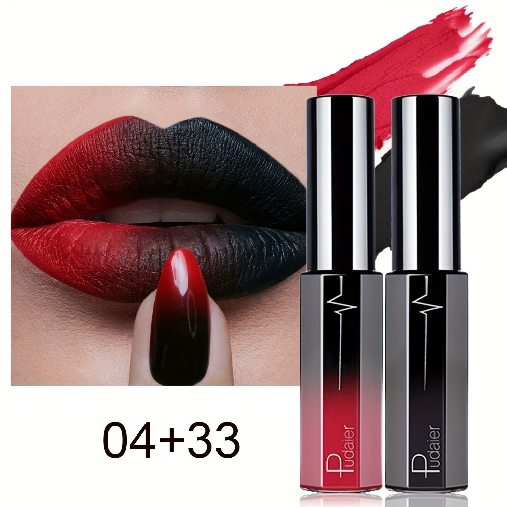 [matte Lipstick] Darkly Lipstick: 2pcs/set | Matte Lipstick Set | Waterproof, Long-lasting | Adult Use, Types | Halloween Look | Perfect Gift For Women Halloween
