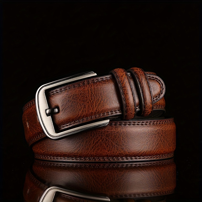 TEMU Genuine Casual Belts - Alloy Pin Buckle, Durable And Fashionable, Multiple Available