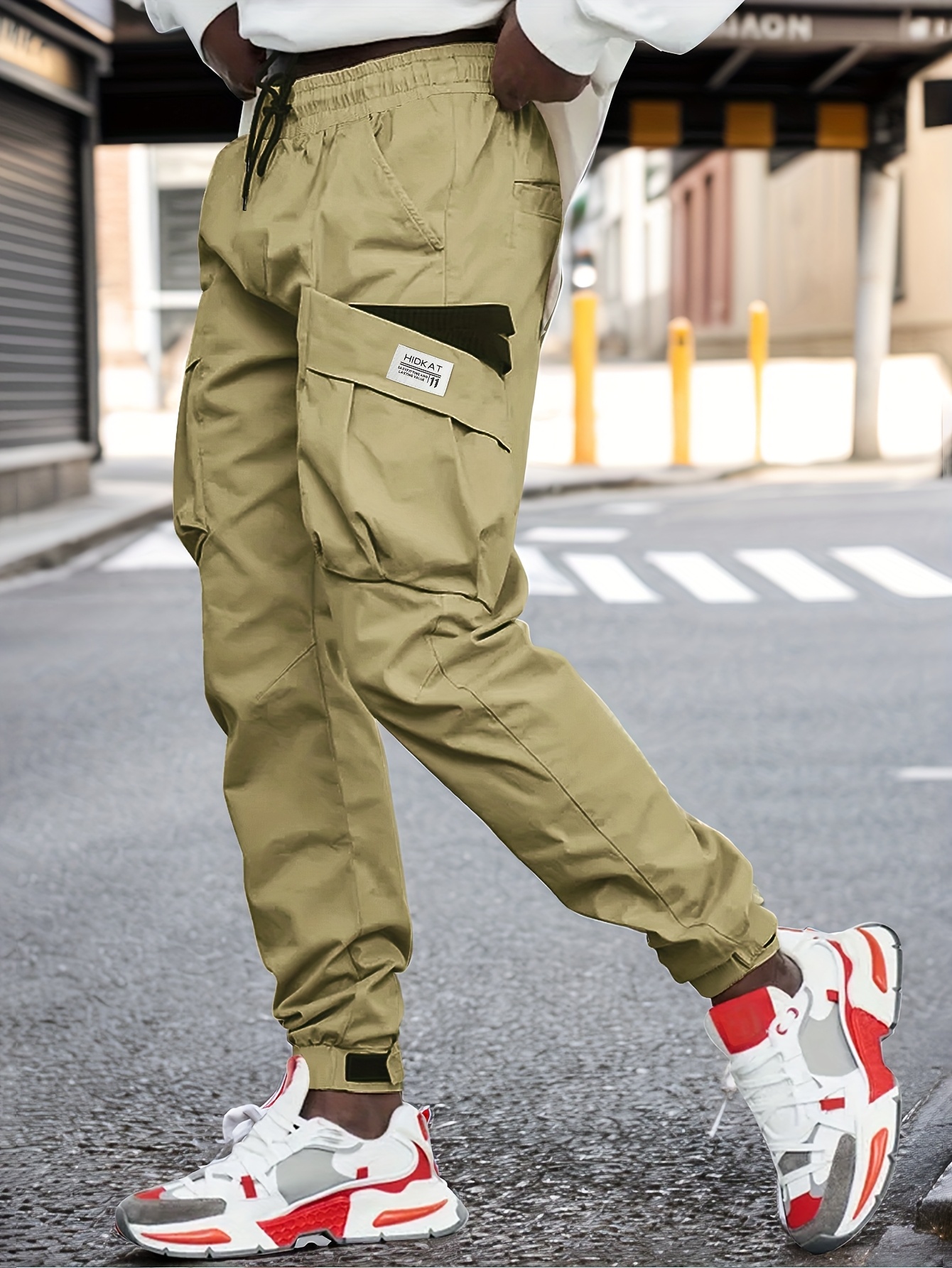 Pantalon Cargo Homme Léger – Taille élastique Avec Cordon, Poches Multiples | Style Décontracté Sport Et Travail