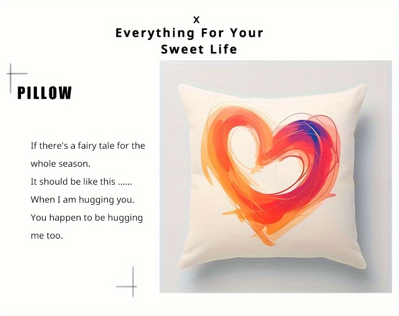   shaped print throw pillow cover 17 7x17 7   home decor valentines day mothers day wedding celebrations zip closure machine washable polyester details 0