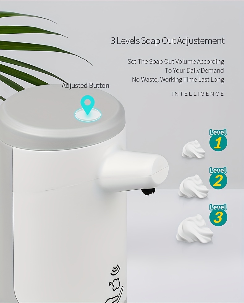 1  touchless soap dispenser 450ml capacity 3 mode infrared sensor usb c rechargeable pump for bathroom kitchen hand sanitizer dish soap no food contact plastic material details 8