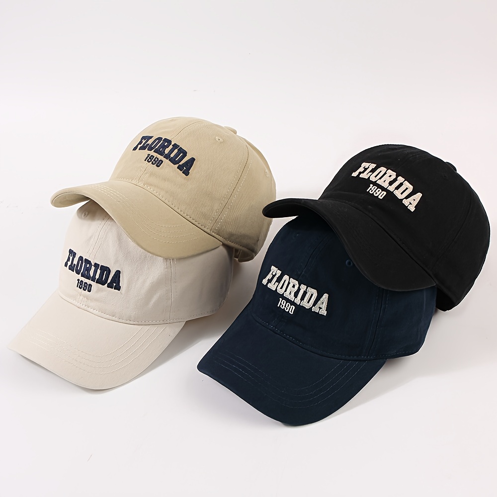Brooklyn Embroidered Baseball Cap Solid Color Casual Dad Hats