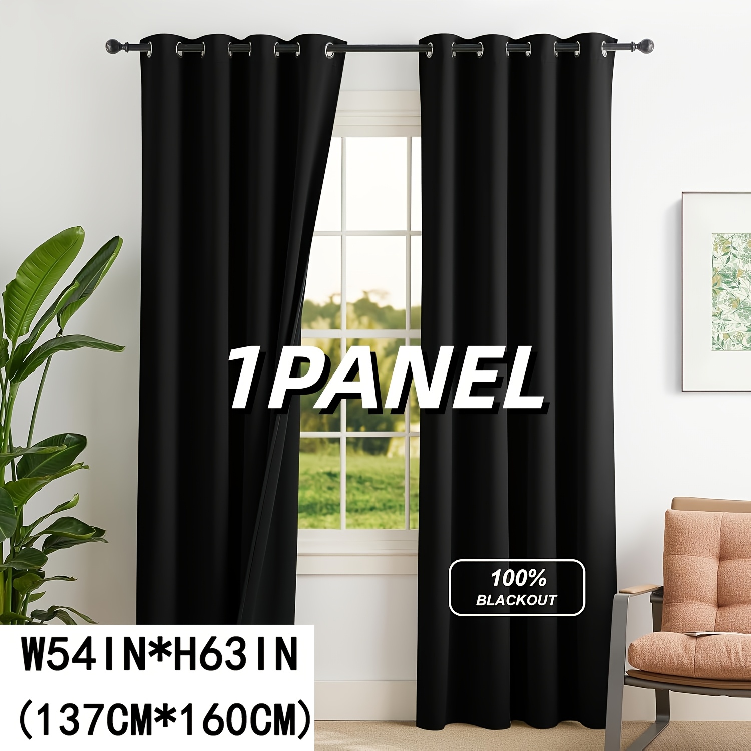 TEMU Rideaux Occultants 100 % pour Chambre et Salon, Intimité, Solaire, Isolation Thermique, Pare-Soleil, Rideaux Modernes Simples à Œillets en Acier