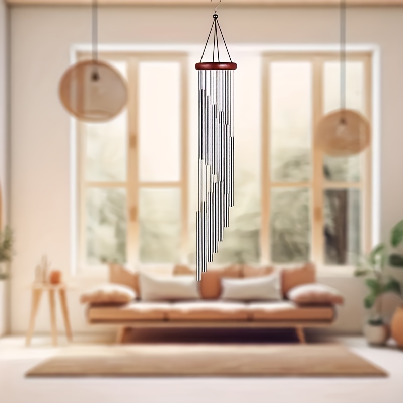 

1pc Soothing Wind Chimes With 12 Aluminum Tubes - Perfect For Patio, Porch & Backyard Decor | Ideal For Meditation & Yoga