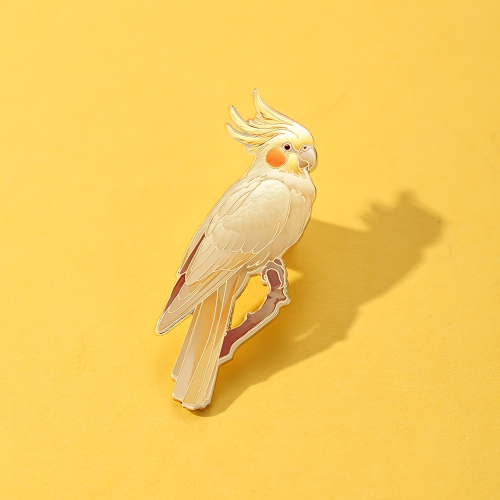Yellow Parrot Enamel Pin, Christmas Decorative Brooch