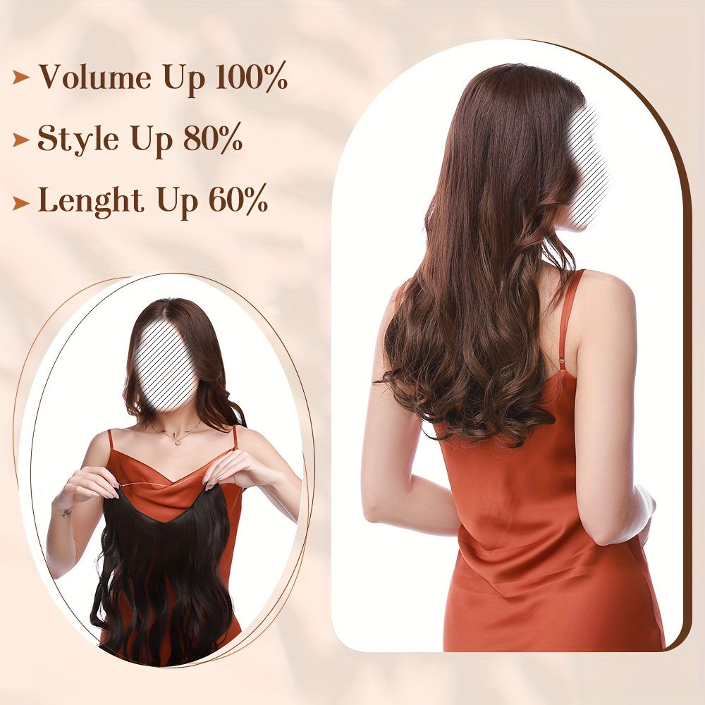s noilite invisible wire hair extensions adjustable size breathable lace net synthetic straight curly wavy secret headband for women natural look highlighting piece details 0