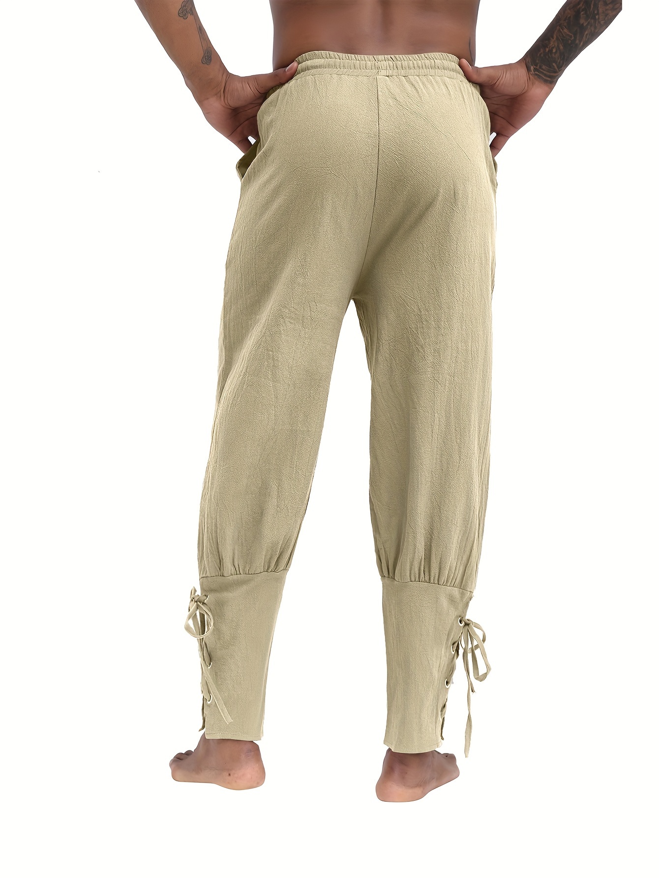 Men's Retro Medieval Renaissance Lace Loose Trousers Pants - Temu Canada