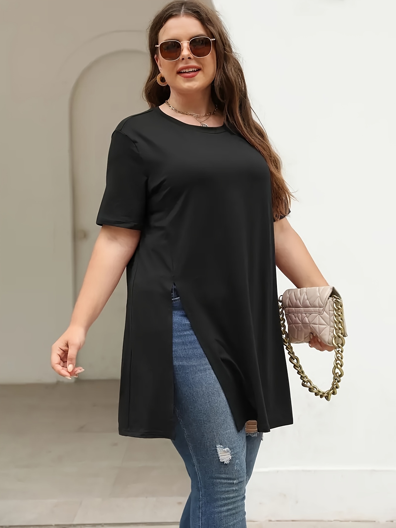 Women's Fashion Plus Size Women's Clothing Plus Size Tops Plus  Size T-shirt