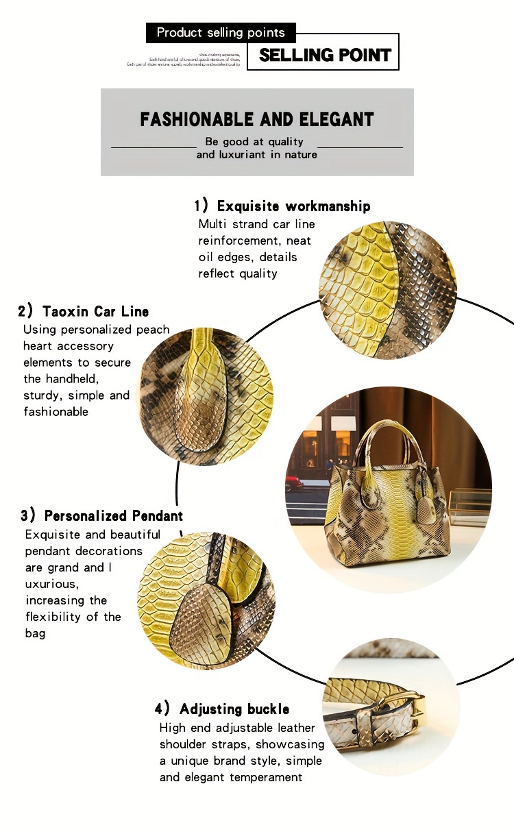 fashion top handle tote bag for women animal print pu with polyester lining zipper closure spacious business commuter handbag from guangzhou production area details 1