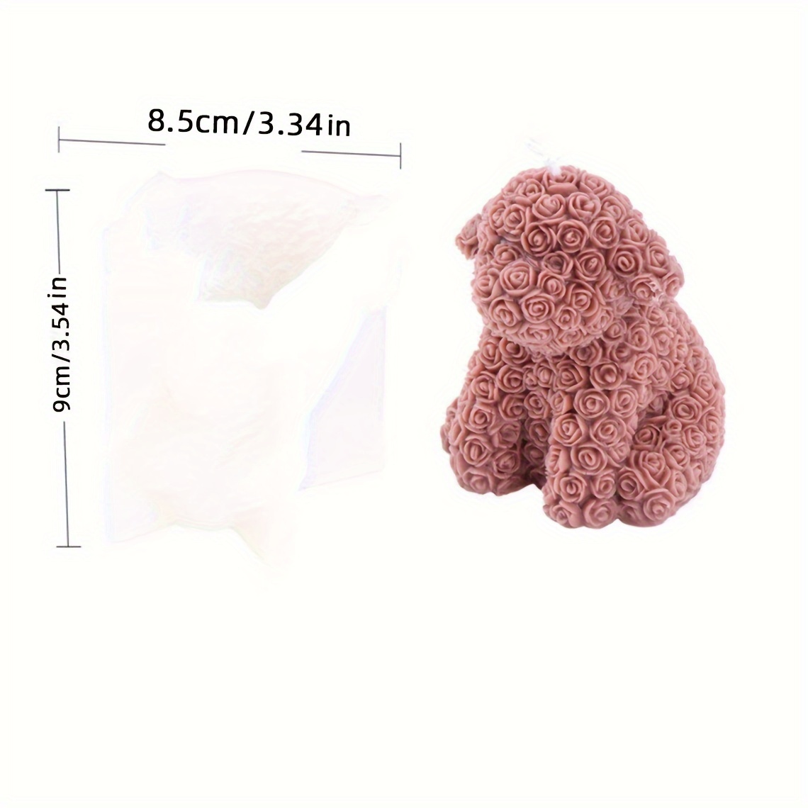 3d Silicone Bear Candle Molds Rose Soap Candle Mold - Temu