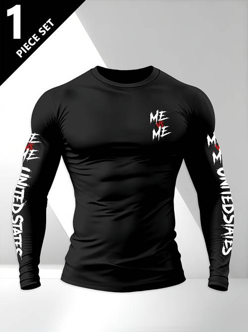 camiseta de larga para hombre con estampado, top de regular para /otoño, camisa casual de larga para exteriores