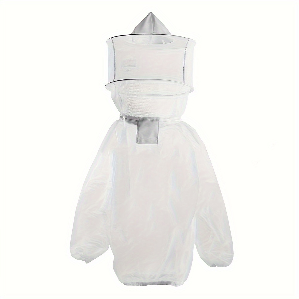

1pc Bee Keeper Suit For Men, Professional Beekeeper Jacket, Transparent Beekeeping Protective Suit Equipment With Hooded Veil