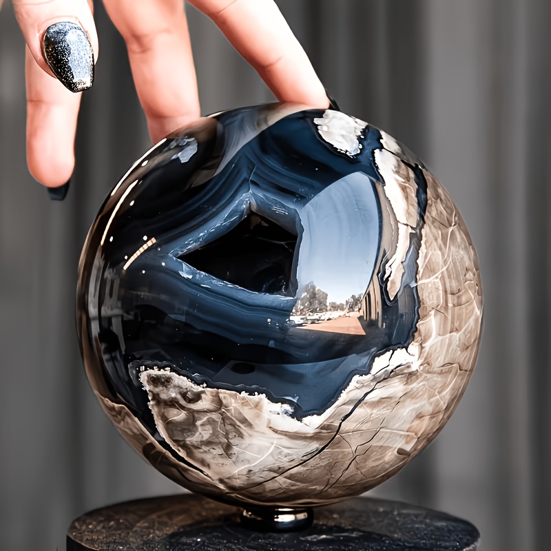 TEMU Cured Agate Sphere Suitable For Making, Bohemian Mineral Specimen With Agate Cluster, Geological Gift For Christmas, Collectors Home Decor,