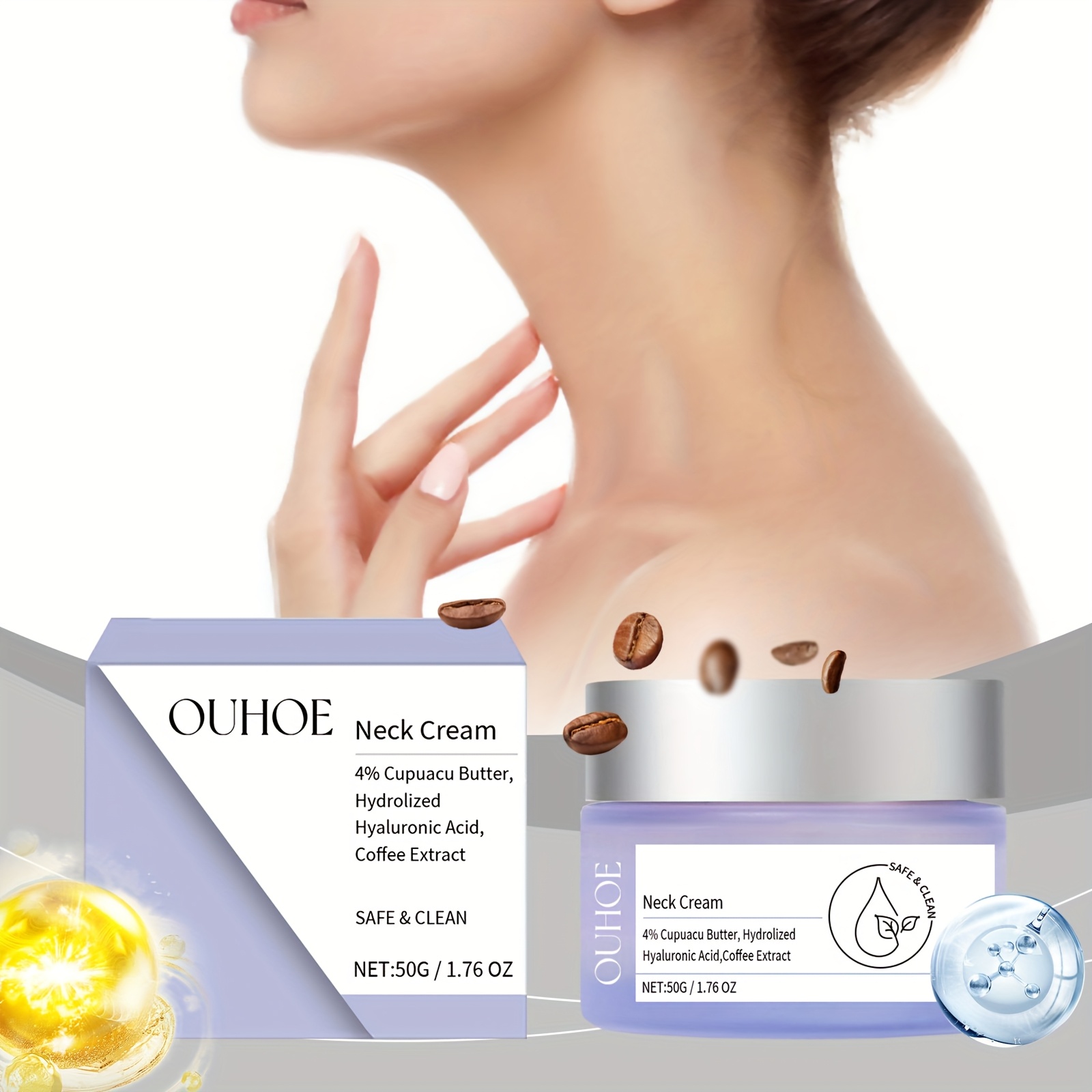 Moisturizing And Firming Neck Cream, Making The Neck Smoother And More Attractive. With Mild Ingredients That Do Not Irritate The Skin, Suitable For All Skin Types And Suitable For Both Men And Women. Contains Glycerin, 50g/1.76oz