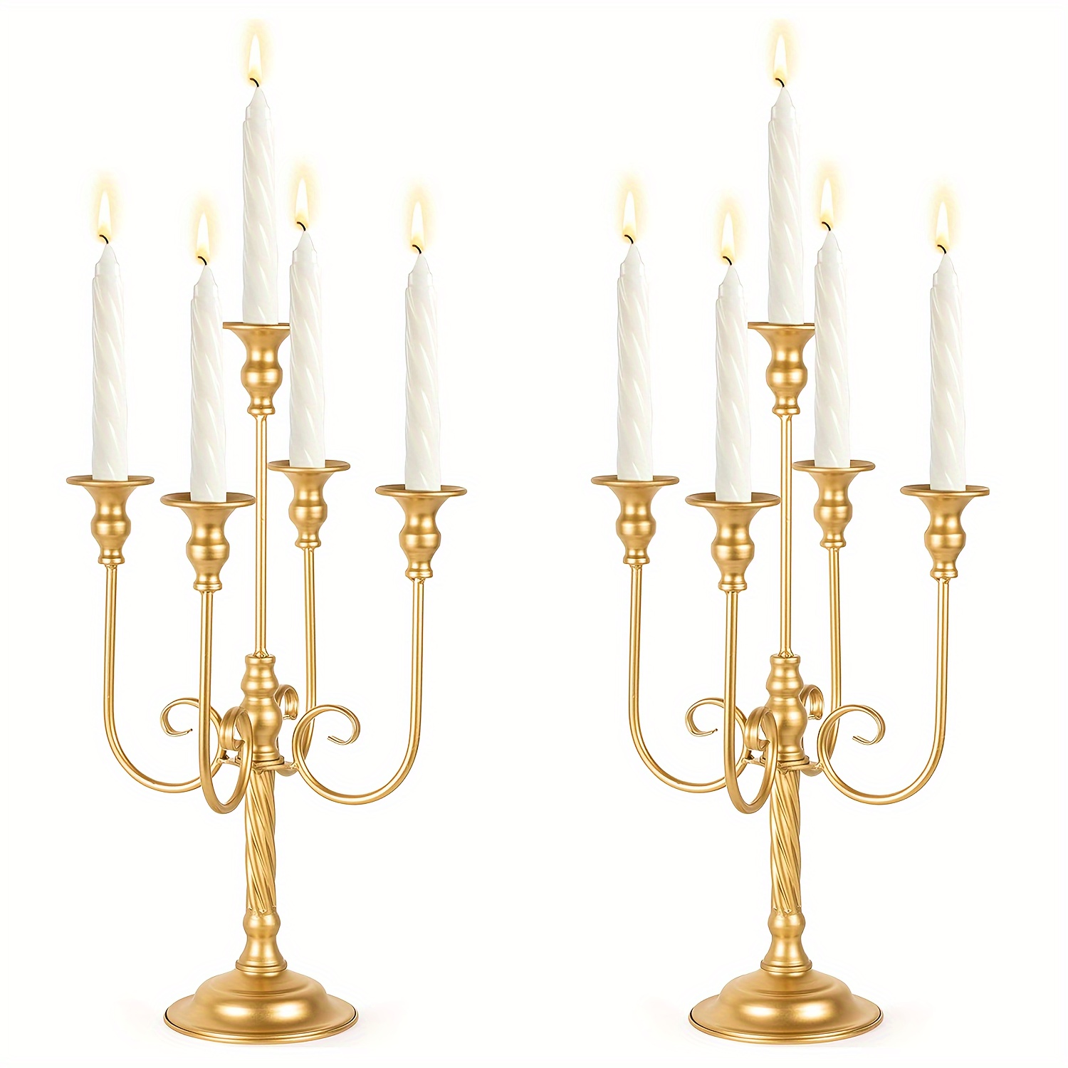 

Set Of 2 Metal Candelabra , , Candelabras, Candelabra, Metal For Table Centrepiece Decor Christmas Decorations